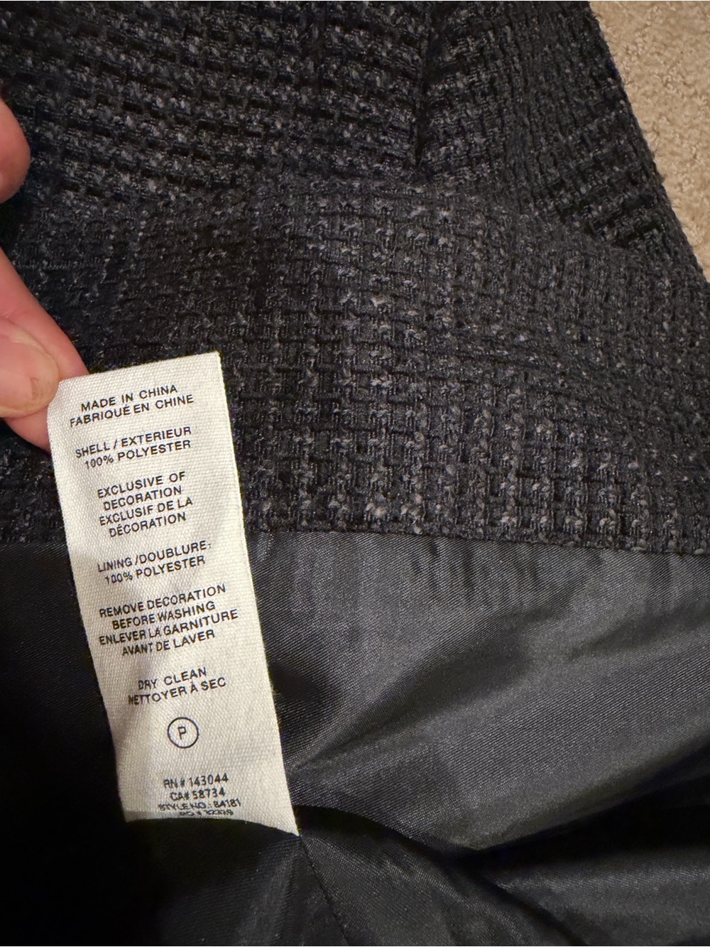 Avec Les Filles Black White Tweed Cropped Jacket Blazer S - Picture 10 of 14